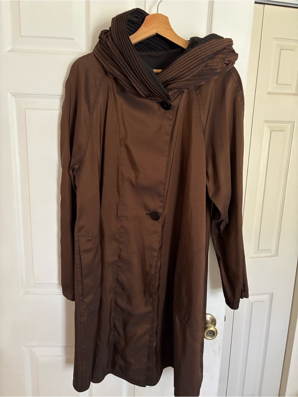 Mycra Pac Brown Hooded Trench Coat